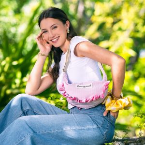 Sac demi-lune froufrou